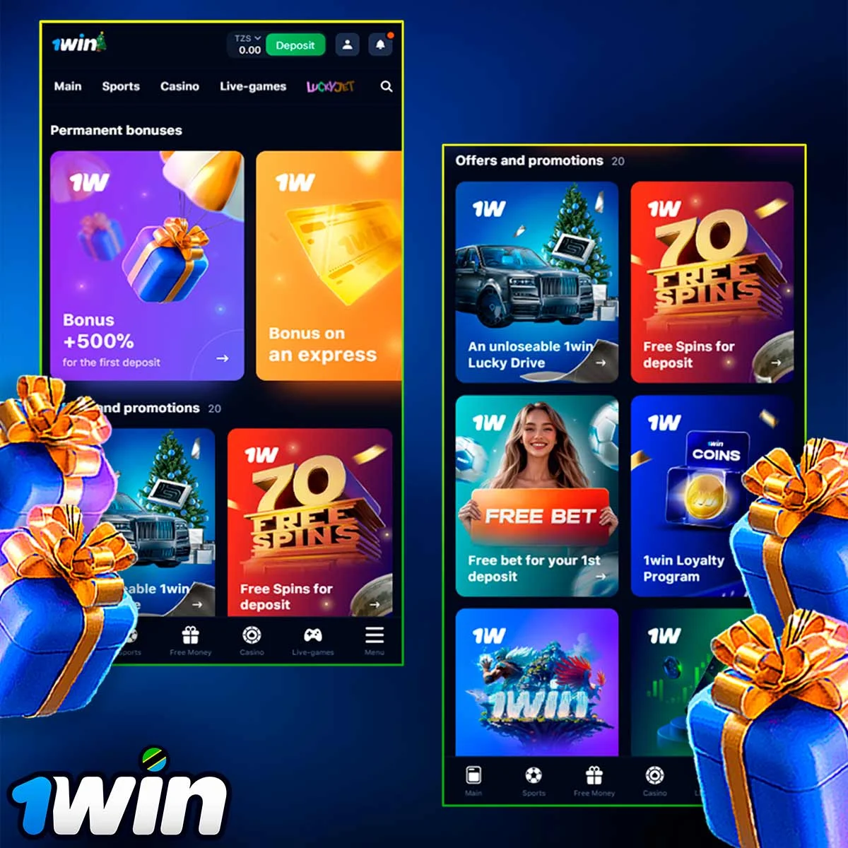 Information about 1win bonuses and promotions for users from Tanzania