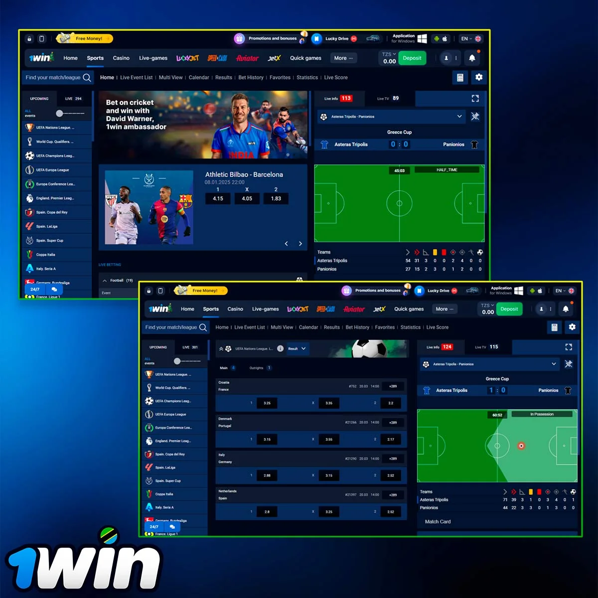 What types of bets does 1Win bookmaker offer?