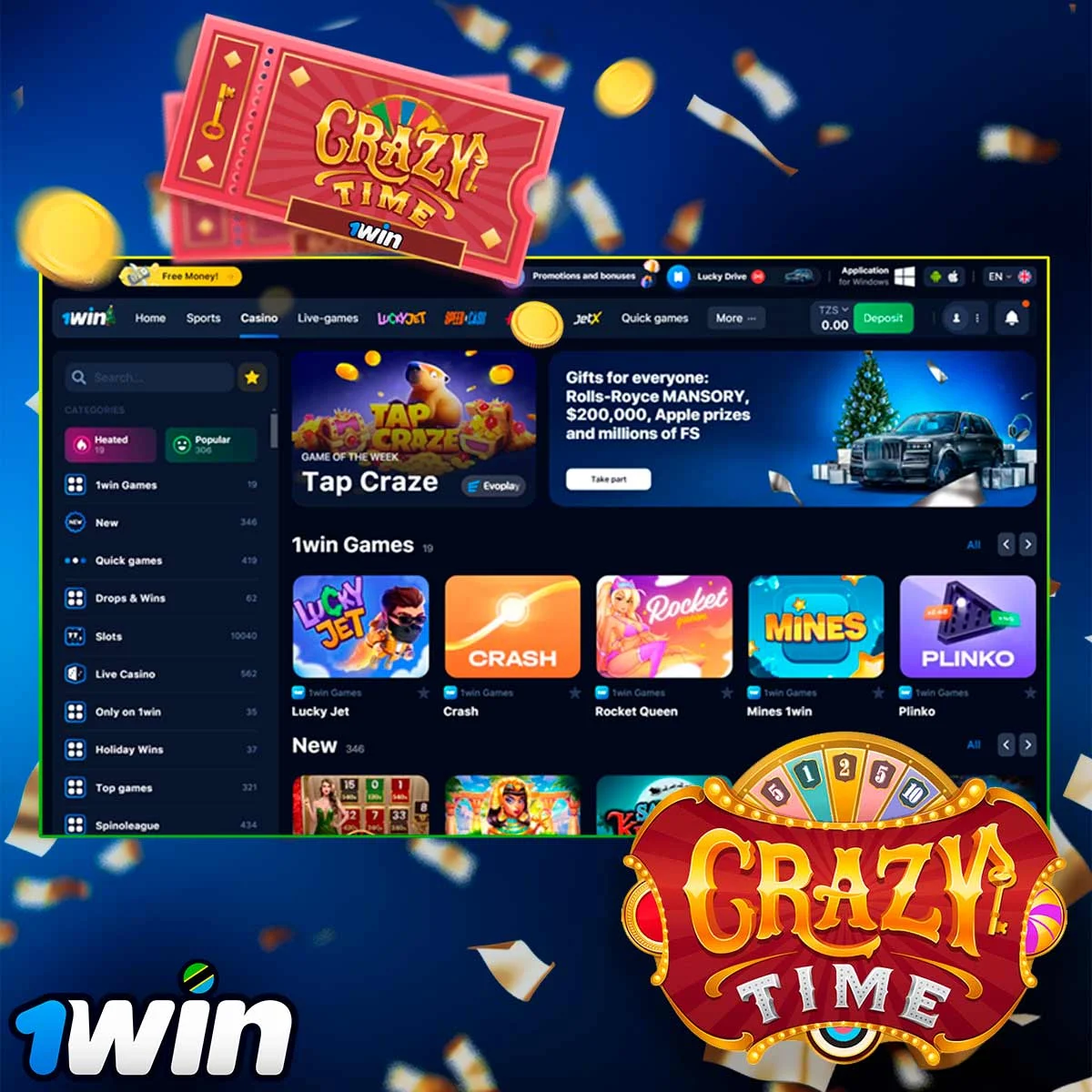 Information about Crazy Time at 1Win Casino