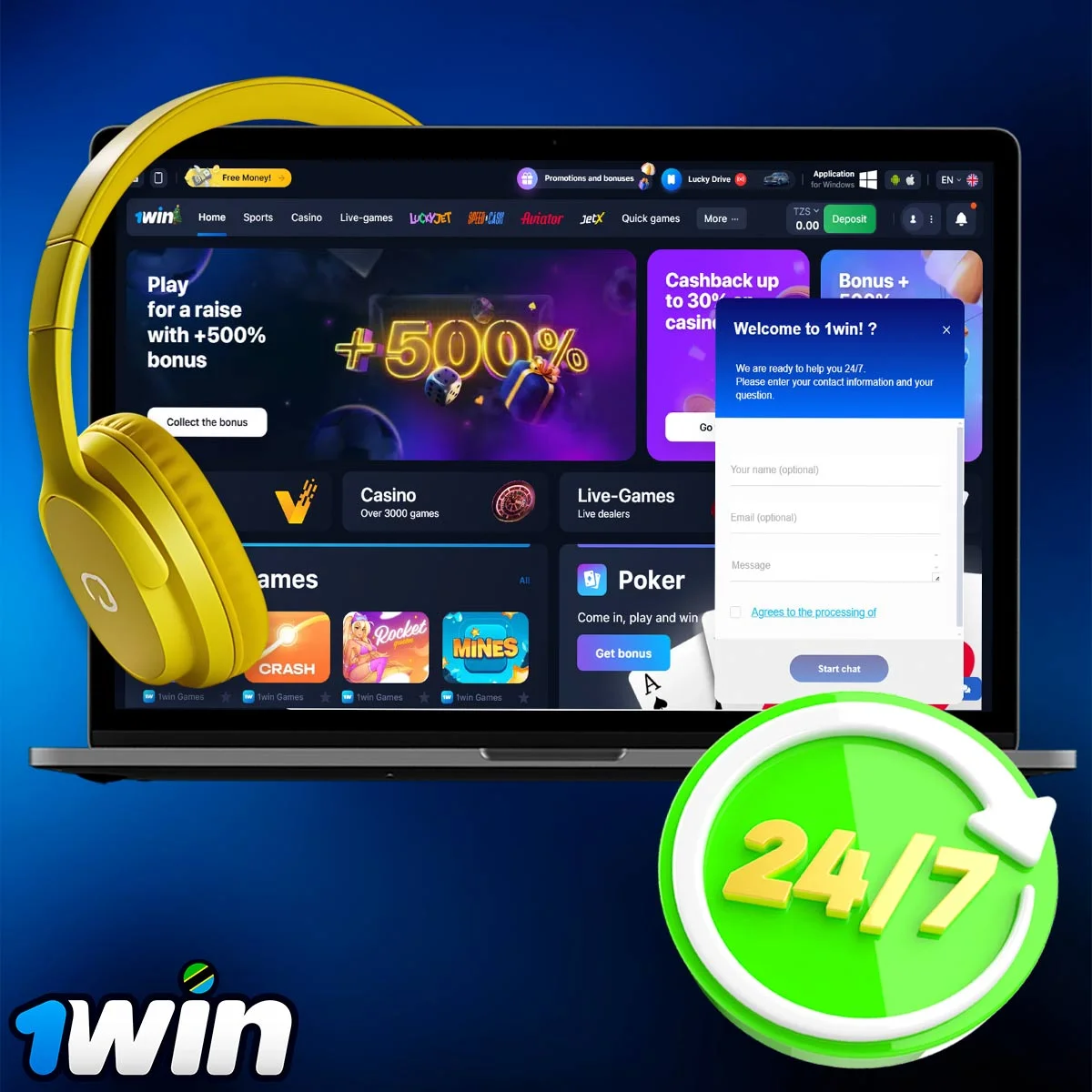 Information about customer support at 1Win