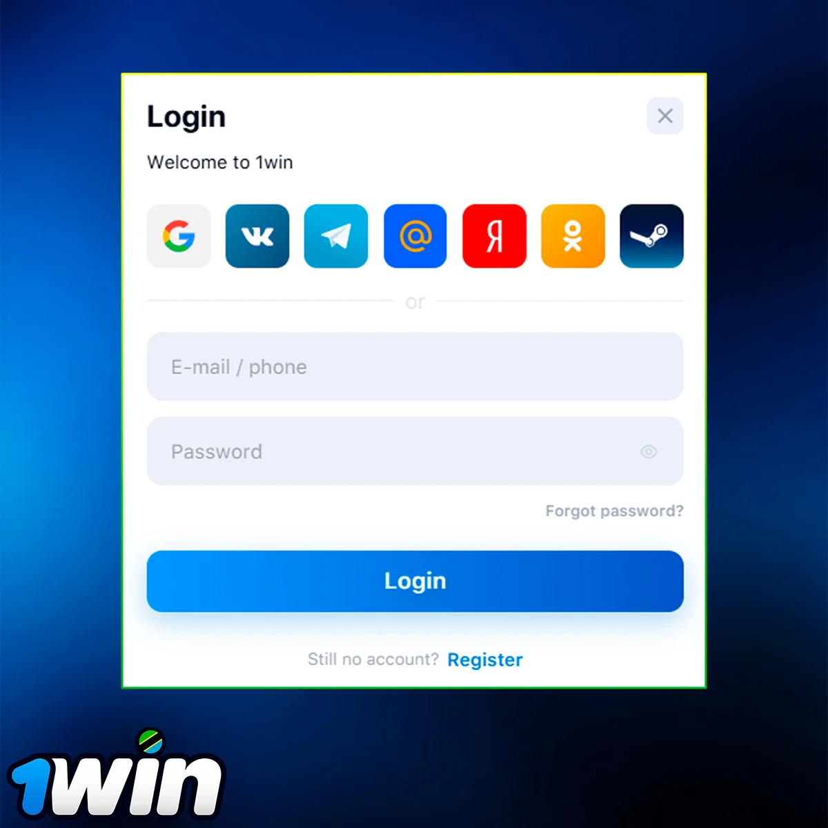 1Win account login instructions