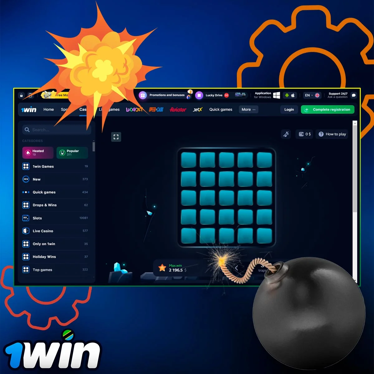 Information about Mines game at 1Win Casino